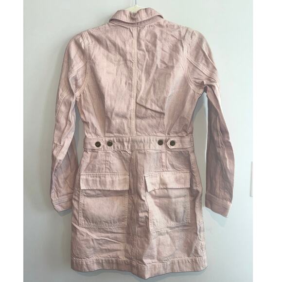 NWT Madewell x MN Dye Studio Denim Patch-Pocket Mini Dress In Shaded Pink Size S - Picture 7 of 8